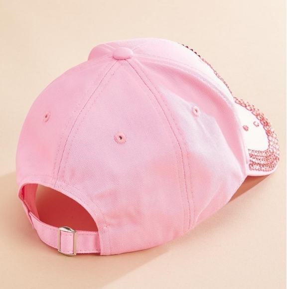 PINK RHINESTONE HOPE CAP NWT - Picture 2 of 4